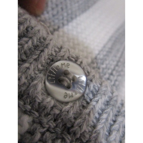 Little Me Marled Hooded Coverall grey and white stripes beautiful knit 6M - Picture 4 of 14